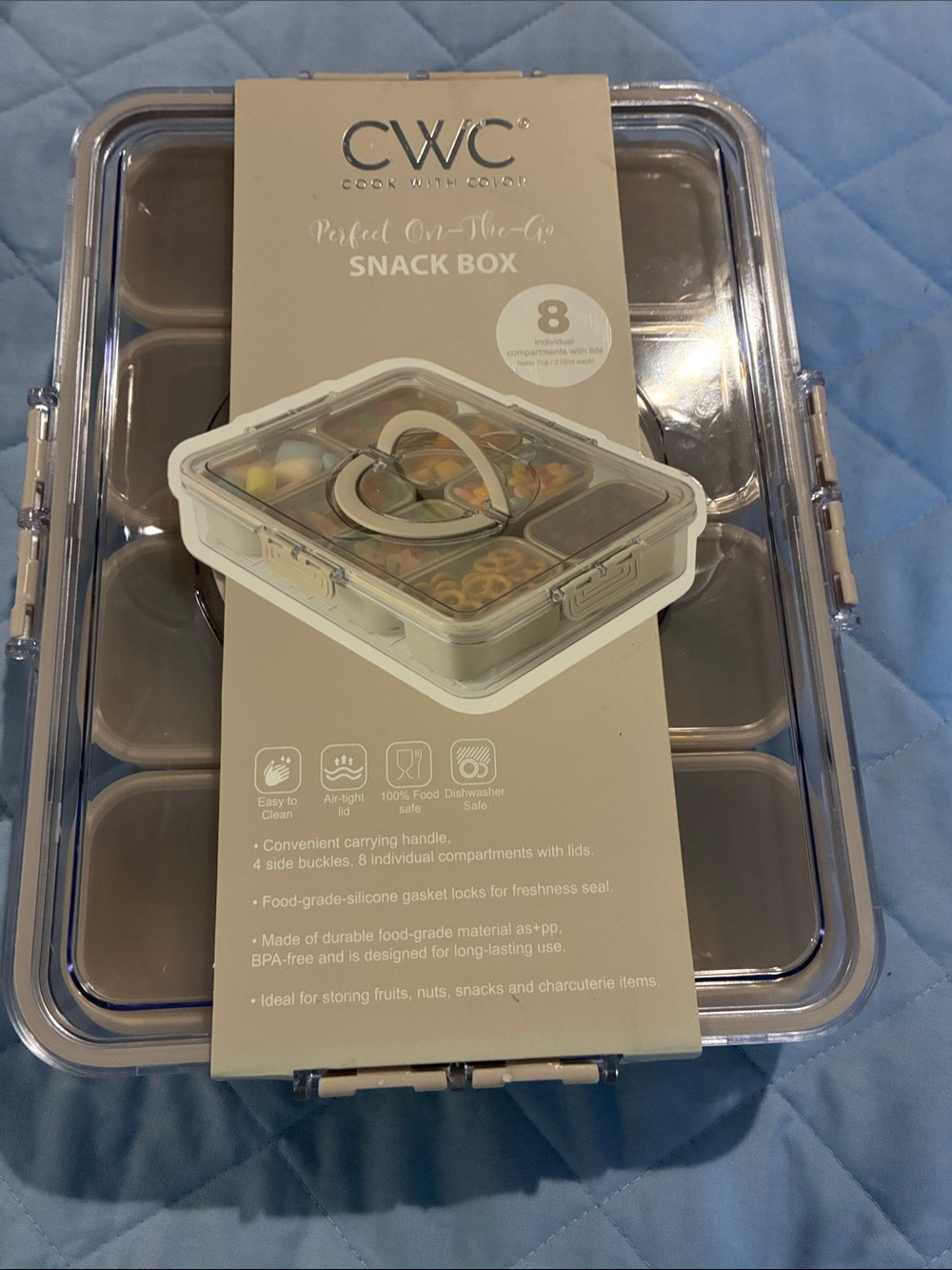 CWC on the go Snack Box - Clear Multi-Compartment Food Storage